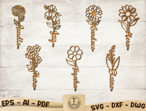 Birth Month Flower SVG Bundle for Laser Cutting & Mother’s Day