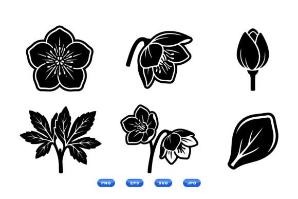 Botanical Silhouette Clipart Pack for Modern Web Design