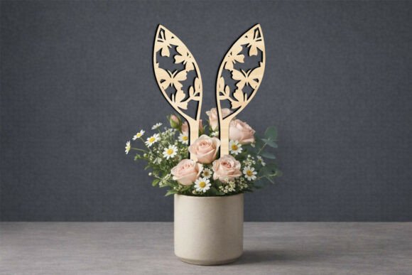 Bunny Butterflies SVG Easter Planter Ear for Spring Amp Laser Cutting