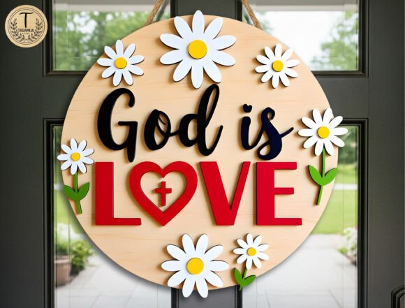 Christian Door Sign Laser Cut File SVG for Home Decor