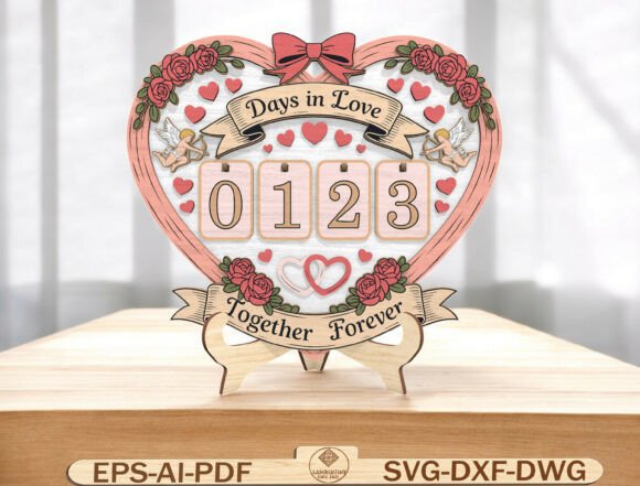 Couple Love Counter Laser Cut File for Valentine S Day