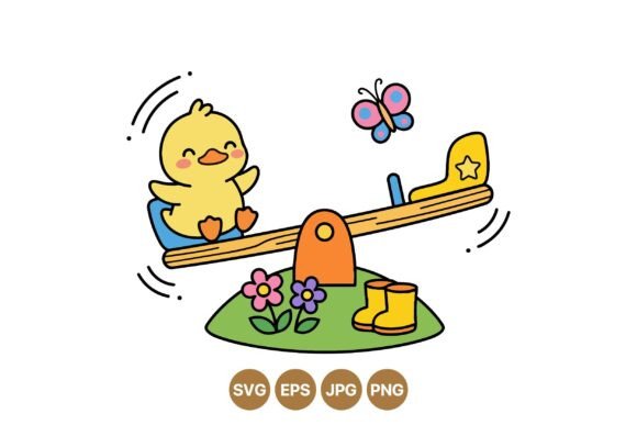 Cute Duck Playground Clipart Review