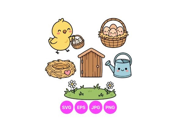 Cute Spring Chick Clipart Set Review