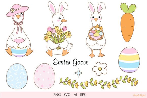 Easter Goose SVG Clipart for Branding and Design