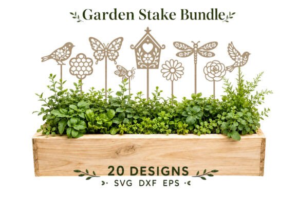 Floral Garden Stake Designs for Cricut and Handmade Projects