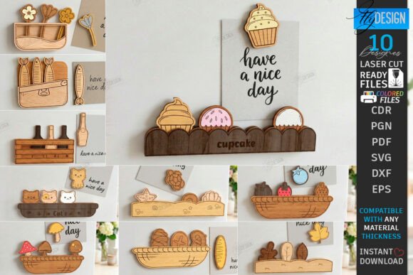 Fridge Magnets Laser Cut Bundle for Wall Decor