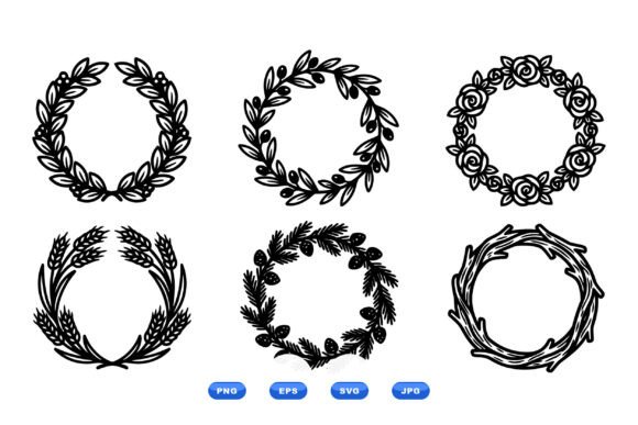 Hand Drawn Wreath Clipart for Modern Website Graphics