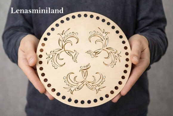 Laser Cut Basket Cover with Flowers 8 Th for Web & Print