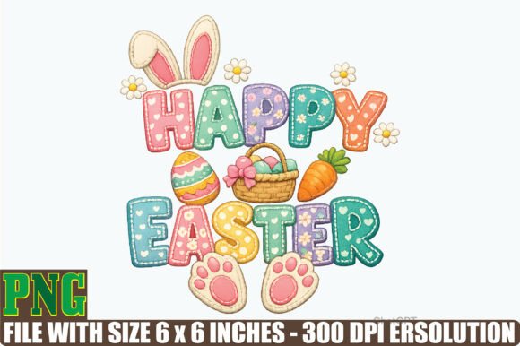 Latch Yarn Happy Easter Png – A Vibrant Illustration for Branding and Marketing