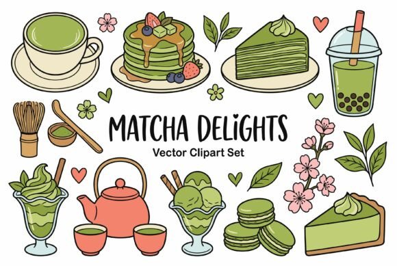 Matcha Delights Clipart PNG SVG Bundle for Handmade Creations