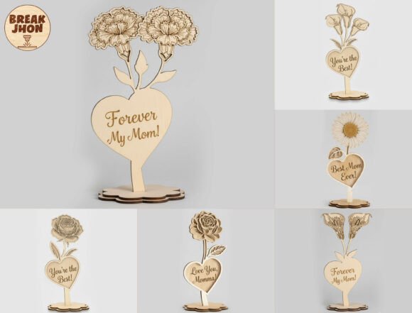 Mother’s Day Flower Stand SVG Bundle for Laser Cutting