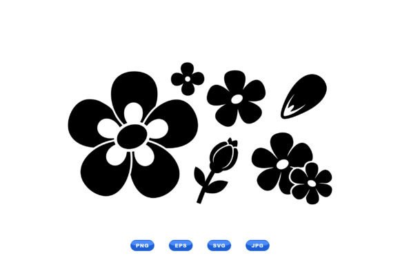 Retro Flower SVG Clipart Pack for Graphics and Illustrations