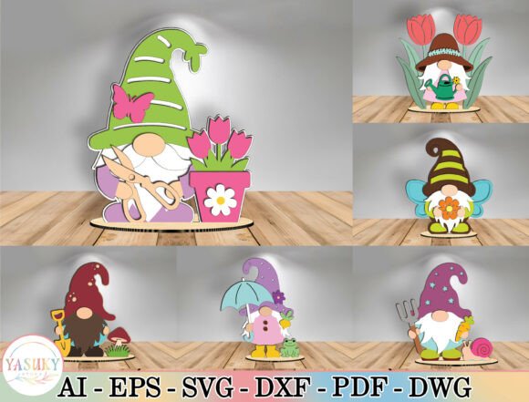Spring Gnome Laser Cut File SVG Bundle for Spring Amp Projects