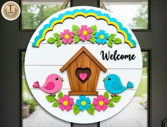 Spring Round Door Hanger Laser Cut SVG for Spring Amp Projects