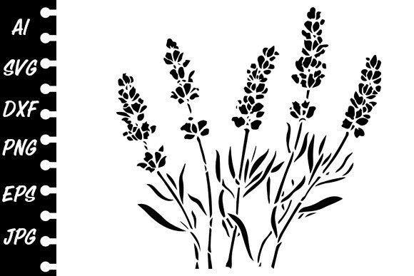 Stencil Lavender Flowers: A Versatile Graphic Design Asset for Crafts