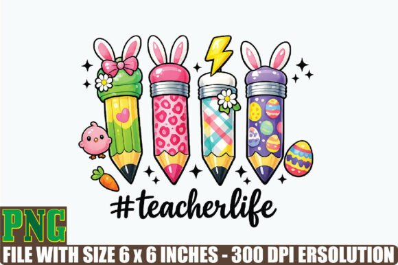 Teacherlife Png, Easter Teacher Sublimat: A Graphic Design Asset for Local Branding