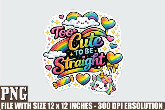 Too Cute to Be Straight PNG for Blog and Web Design